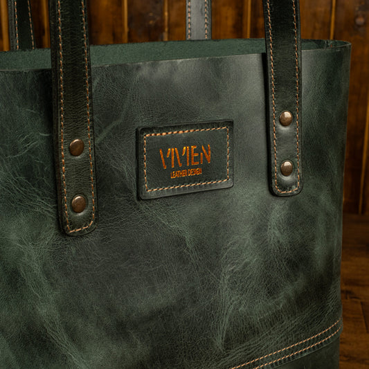 Deri Tote Bag - Yeşil