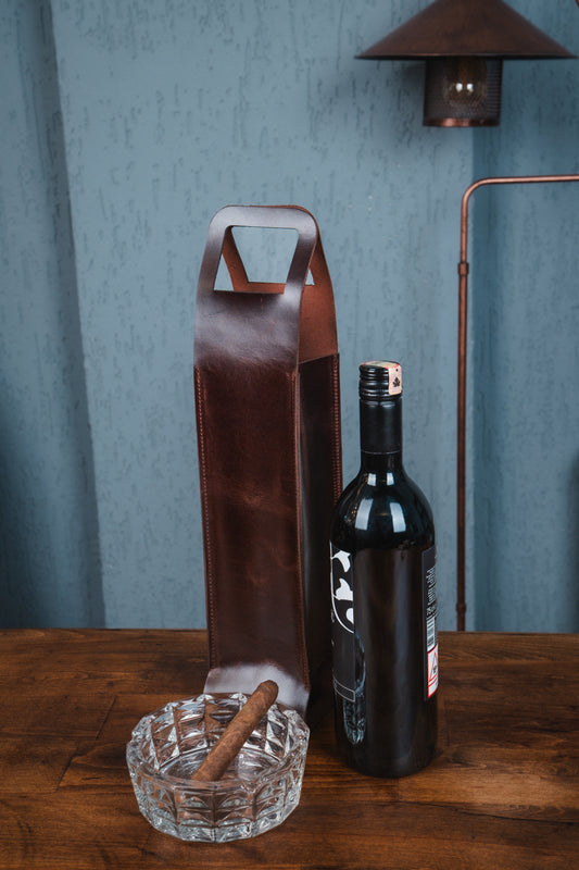 Deri Şarap Kılıfı