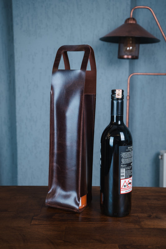 Deri Şarap Kılıfı