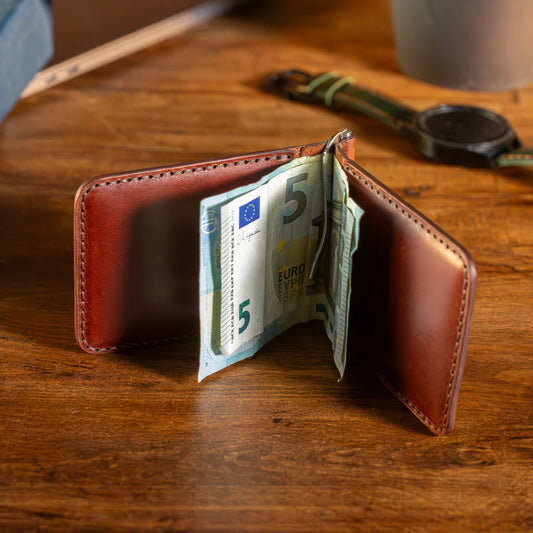 Para Klipsli Deri Kartlık - Kiremit