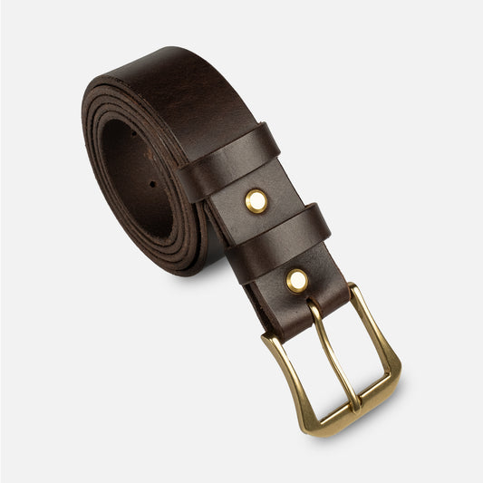 Deri Kemer Kahverengi - Pirinç Toka