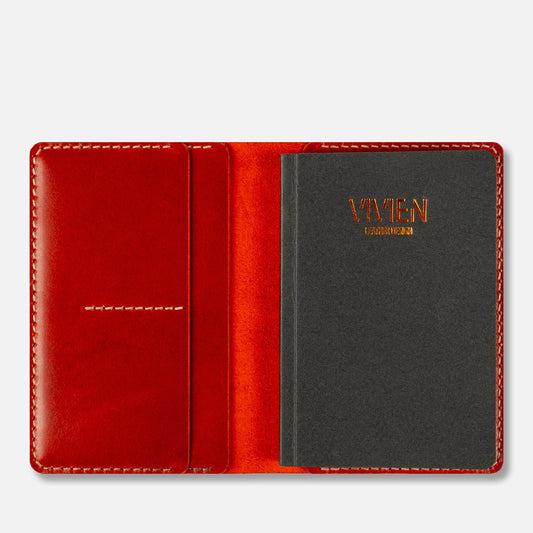 A6 Deri Defter Kılıfı - Antik Kırmızı