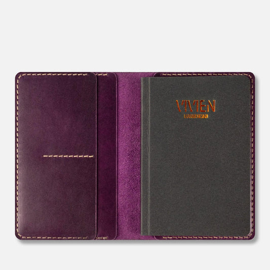 A6 Deri Defter Kılıfı - Antik Mor