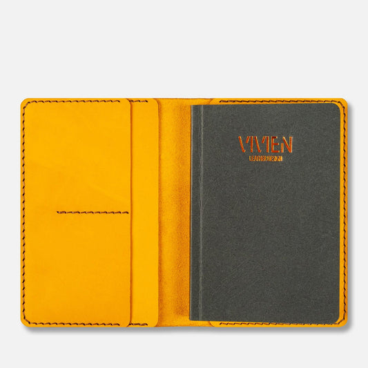 A6 Deri Defter Kılıfı - New Yellow