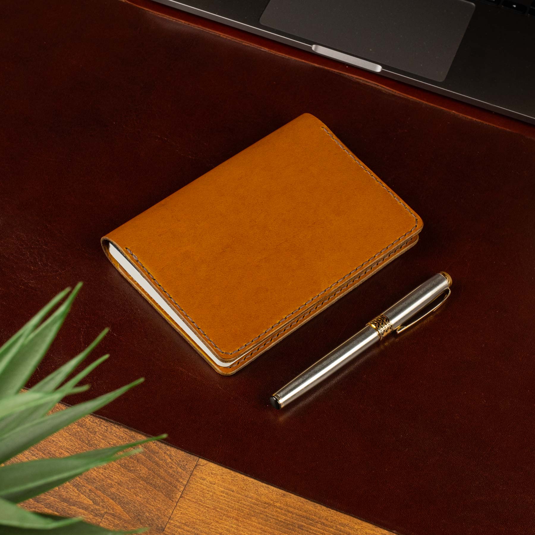 A6 deri defter kılıfı Antik Camel detay