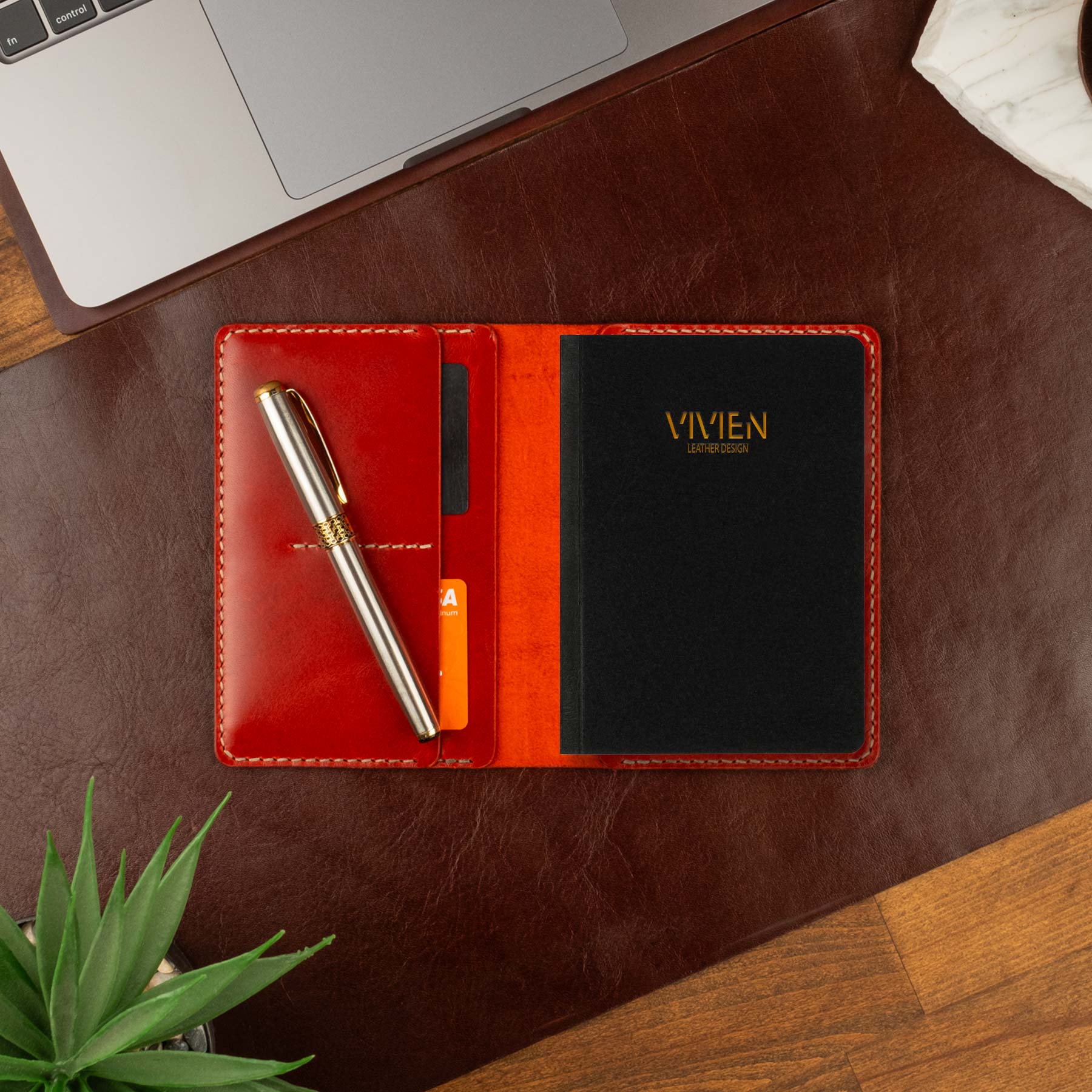 A6 deri defter kılıfı Antik Kırmızı kullanım