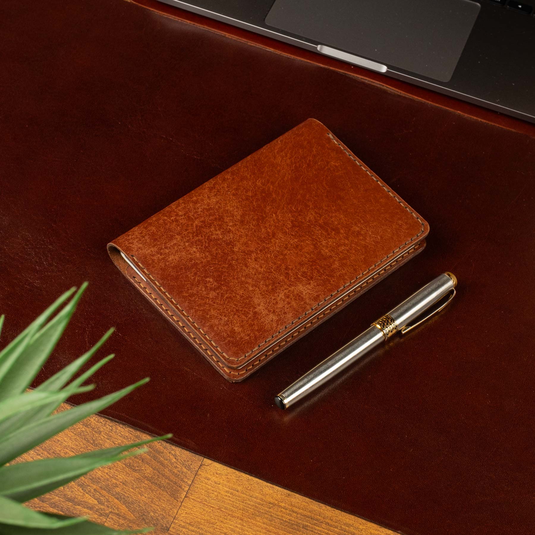 A6 deri defter kılıfı Old Kiremit detay