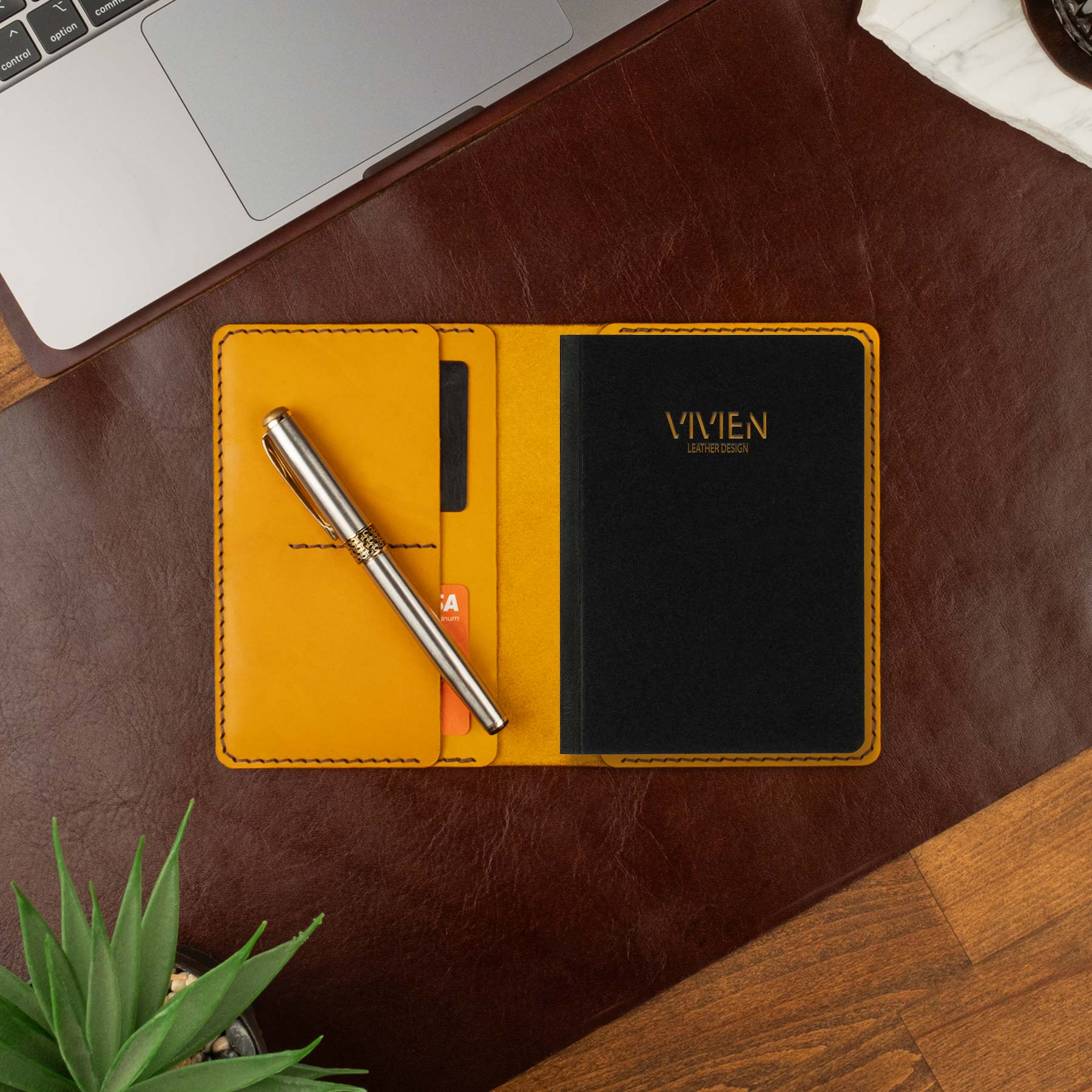 A6 deri defter kılıfı New Yellow kullanım