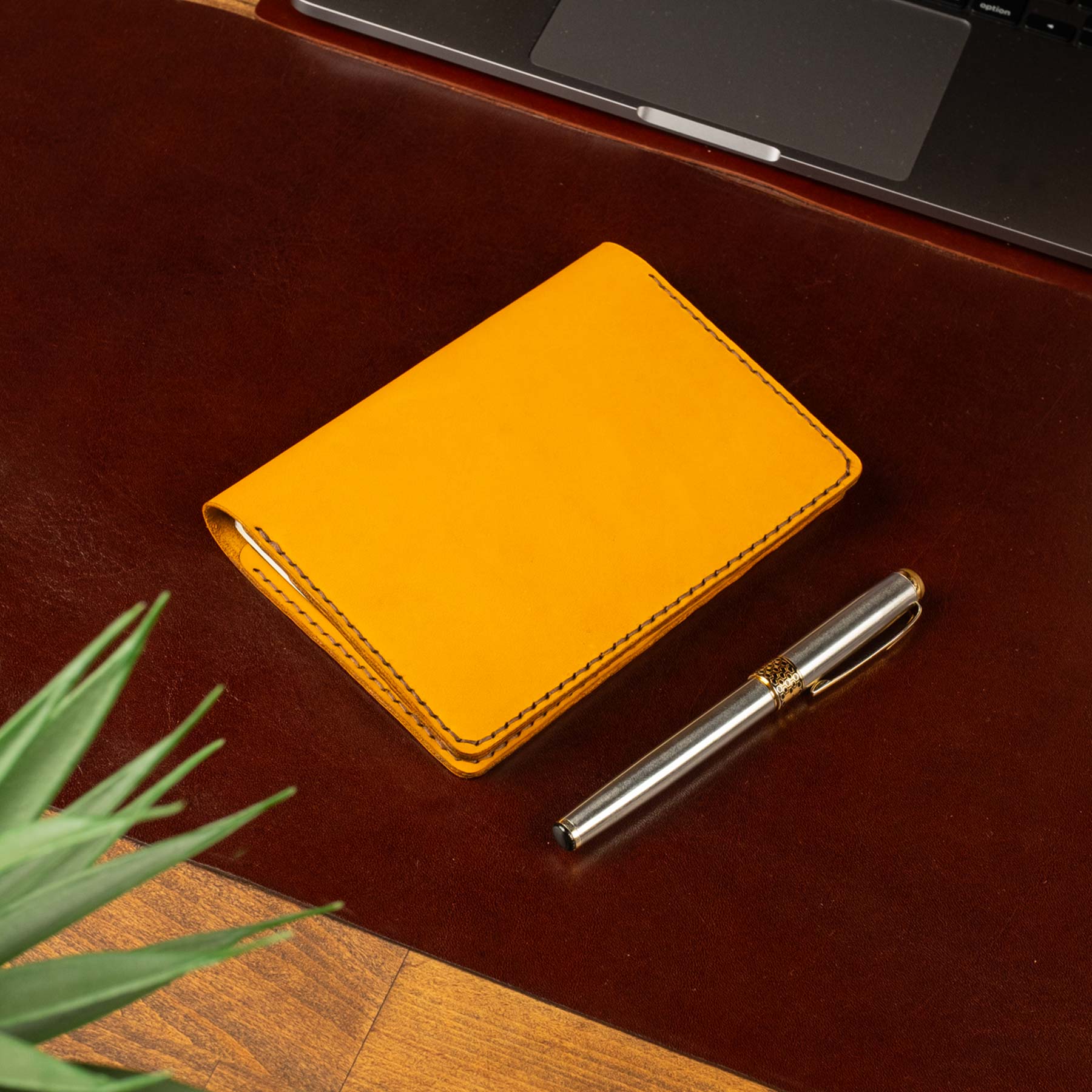 A6 deri defter kılıfı New Yellow detay
