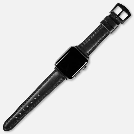 Skyfall Dolgulu Deri Apple Watch Kayışı Antik Siyah