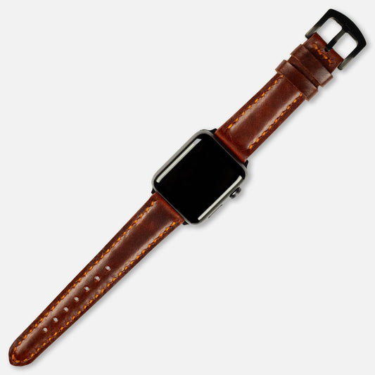 Skyfall Dolgulu Deri Apple Watch Kayışı Antik Kiremit