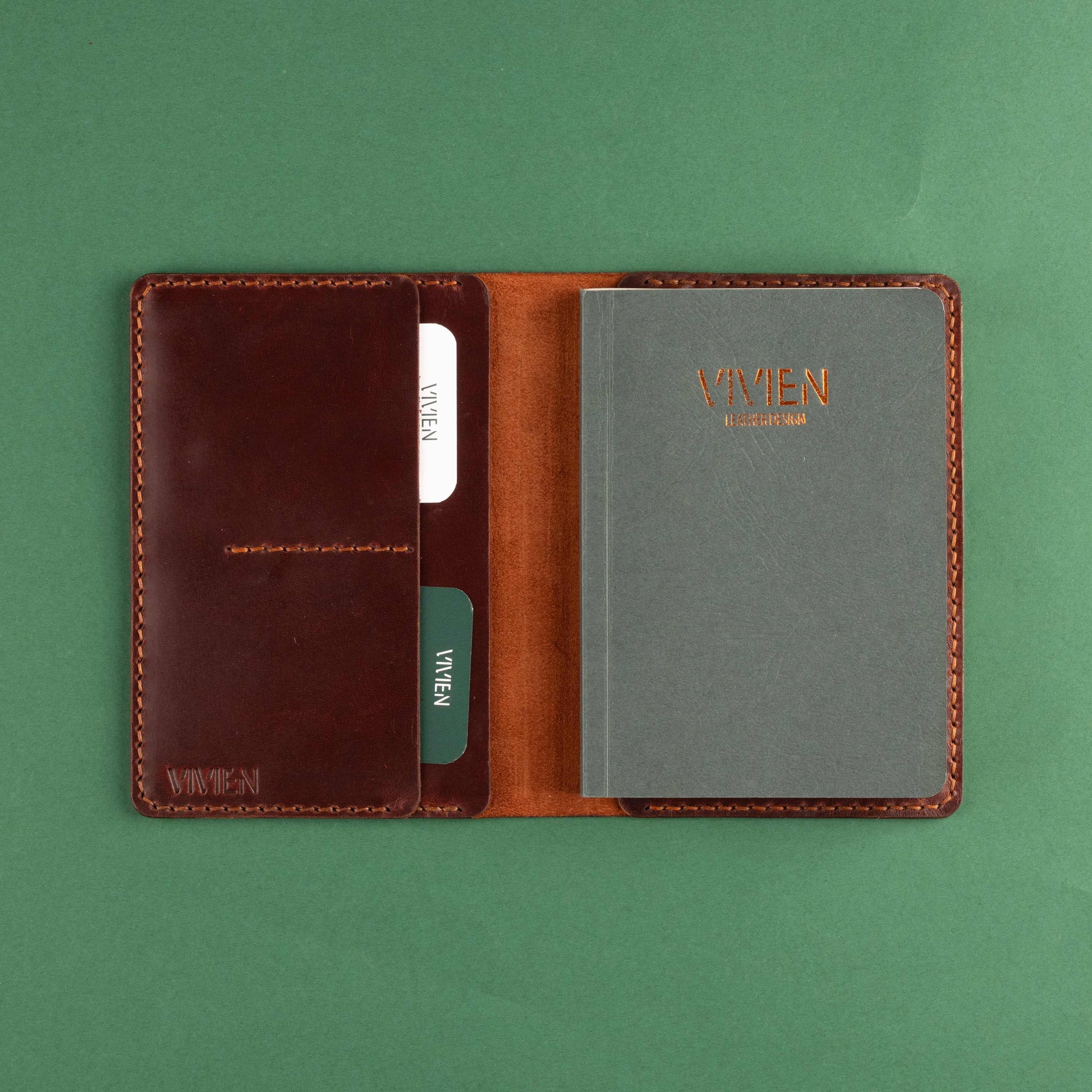 A6 deri defter kılıfı Antik Kiremit detay
