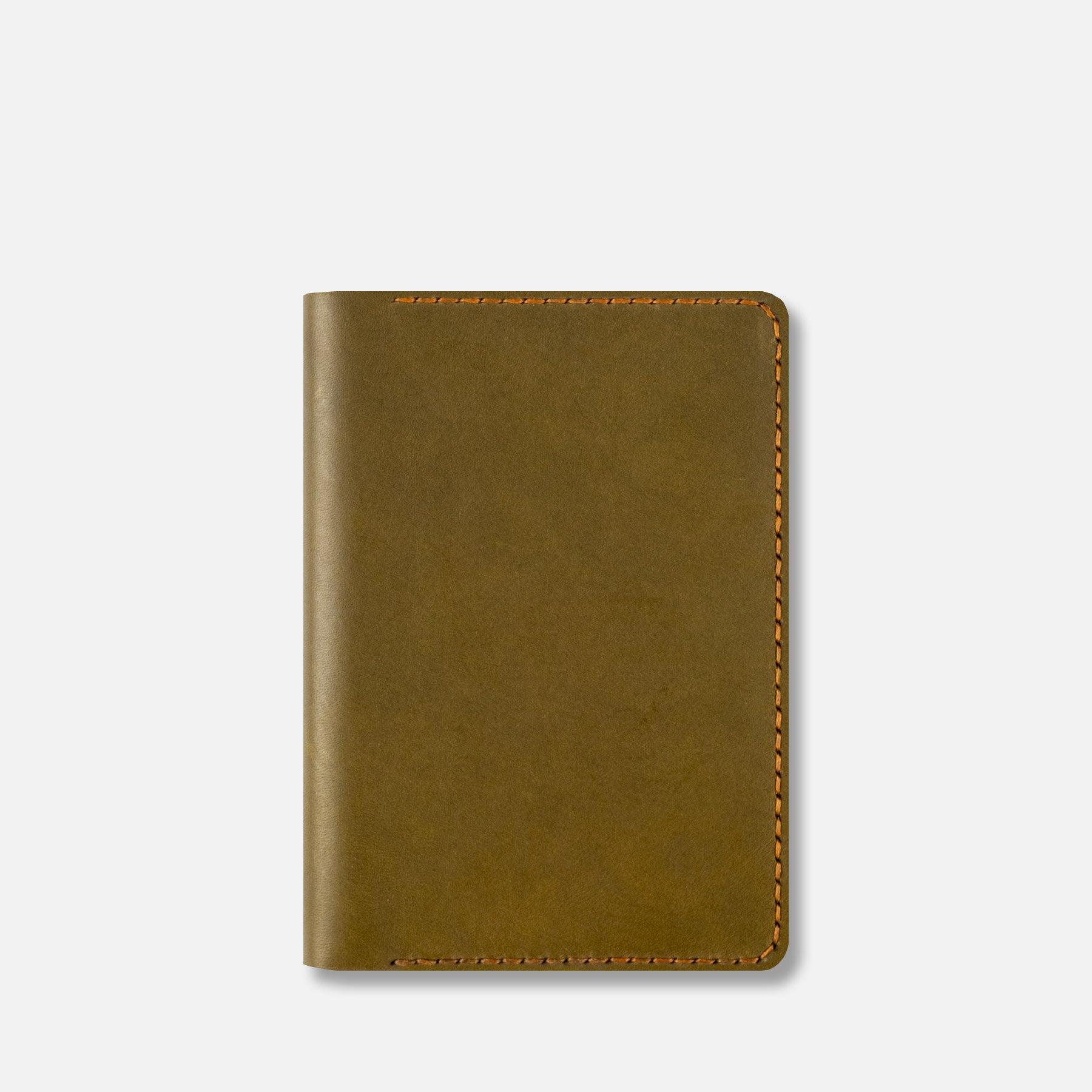 A6 deri defter kılıfı New Olive detay