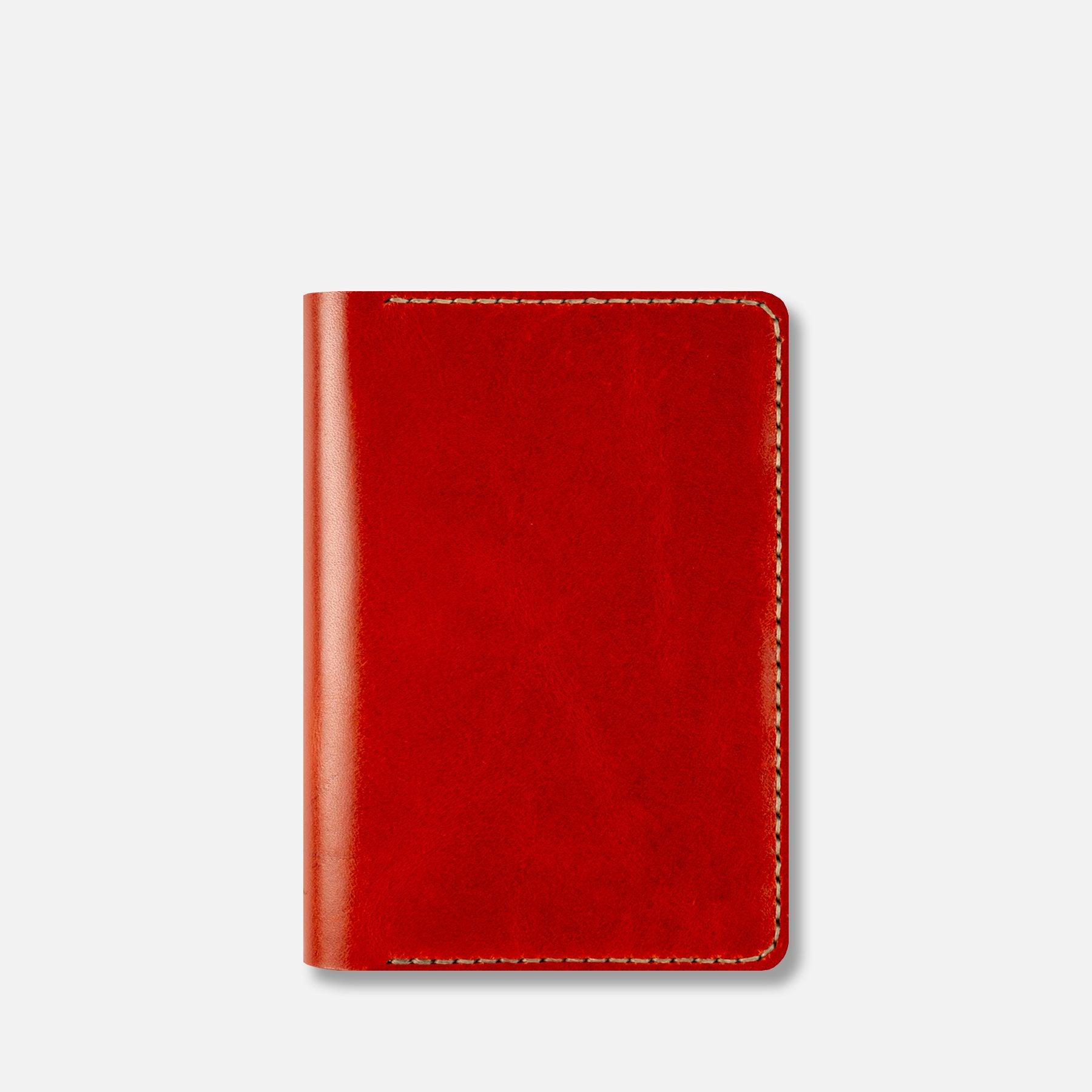 A6 deri defter kılıfı Antik Kırmızı detay