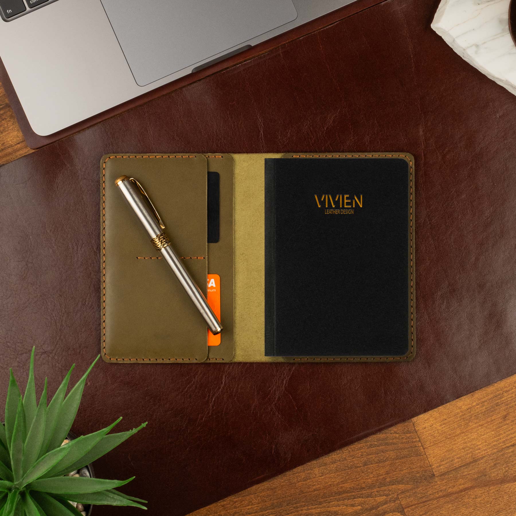 A6 deri defter kılıfı New Olive kullanım