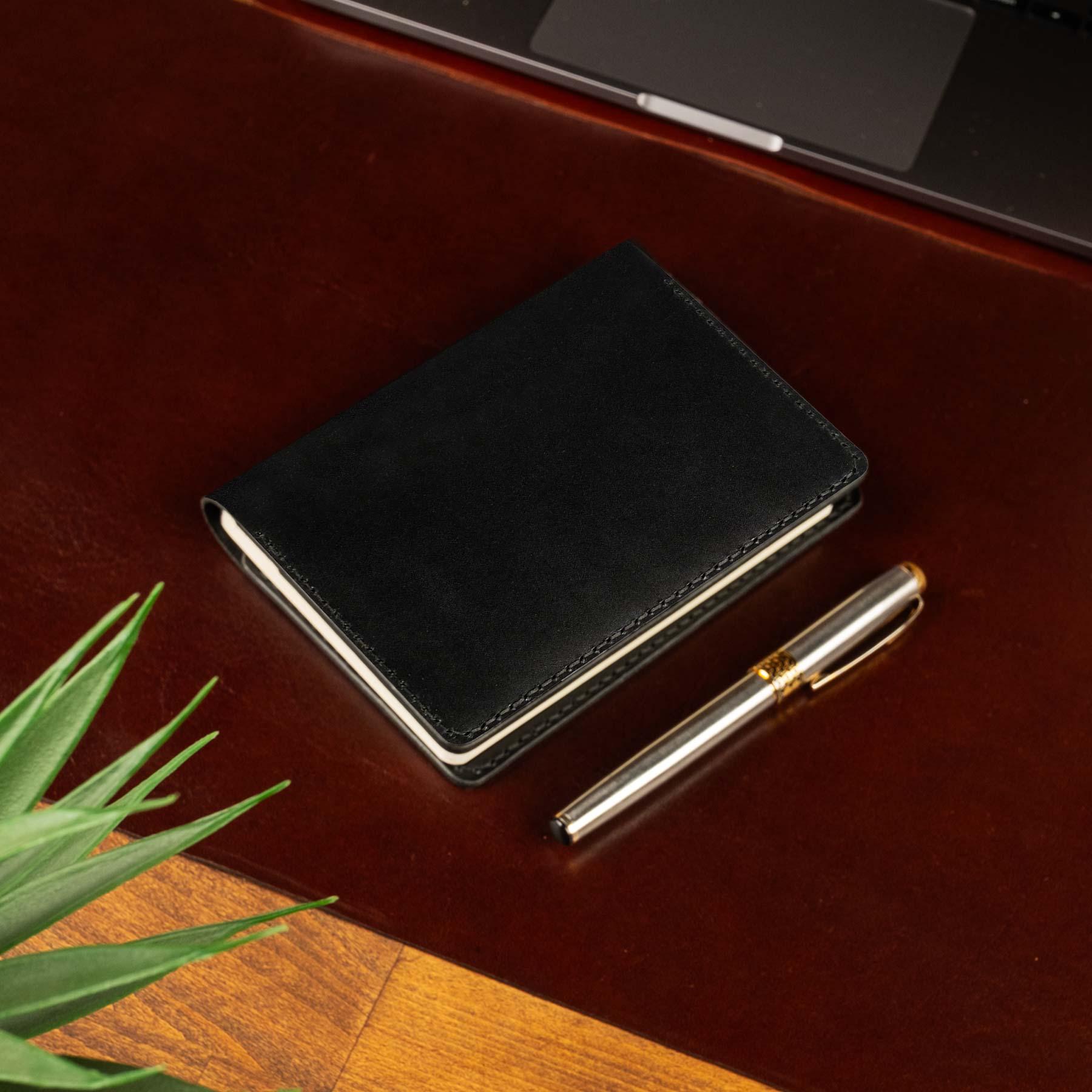 A6 deri defter kılıfı Antik Siyah detay