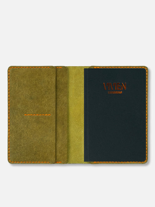 A6 Deri Defter Kılıfı - Old Olive