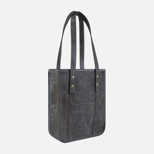 Deri Oblong Tote Bag - Gri