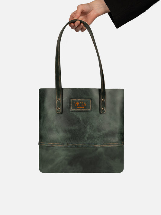 Deri Tote Bag - Yeşil